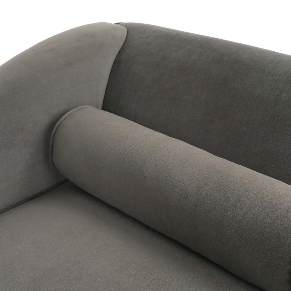 Noble House Xane Indoor Fabric Chaise Lounge With Bolster Pillow, Taupe