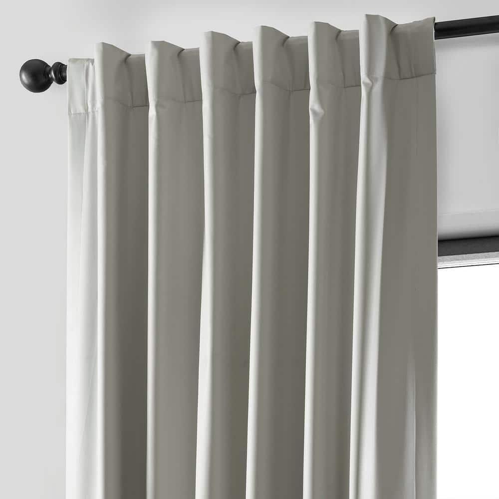Exclusive Fabrics  Essential Polyester Solid Blackout Curtains - Thermal Insulated Window Curtains Rod Pocket (Single Panel) 50 X 84 - Greige