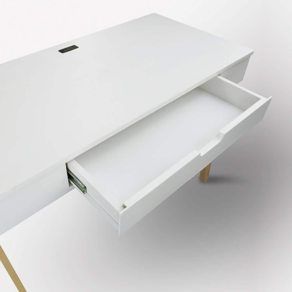 Indoor Furniture Neorustic Smart Desk With Usb Ports - Two-Tone (White,Natural)