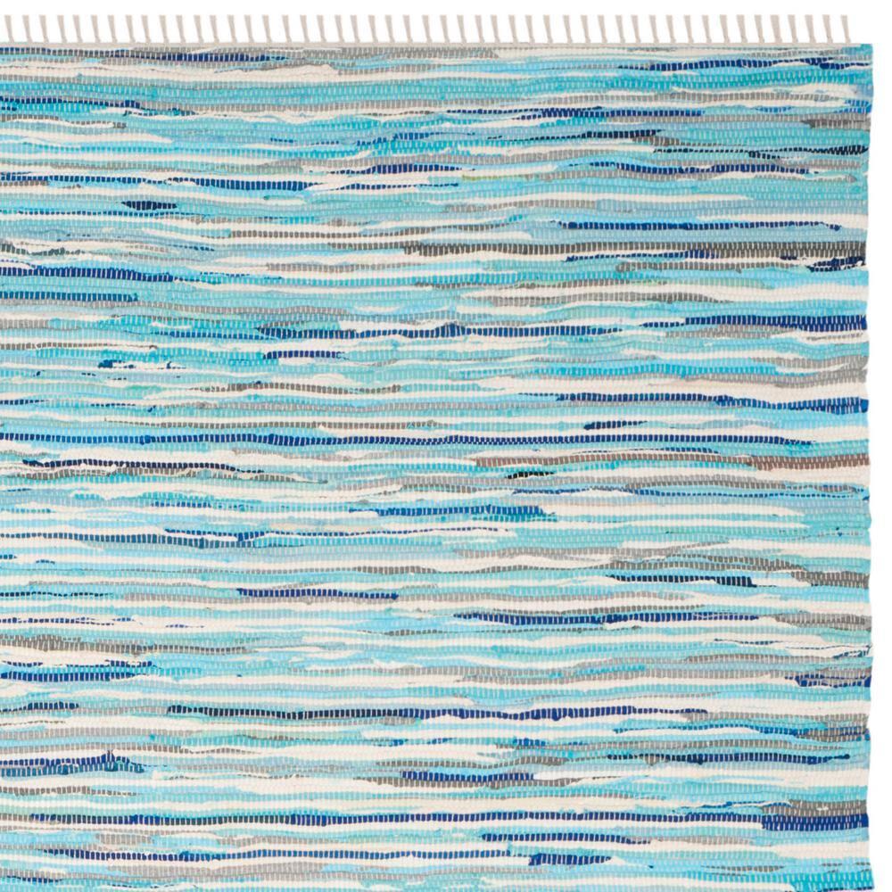 Rag Area Rug RAR129 Hand Woven Area Rug - Turquoise/Multi - 8'x10' - Safavieh.