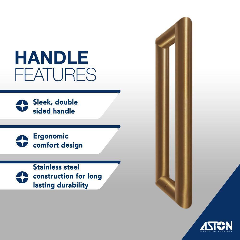 Aston Sdr965fruw-723880 Belmore Xl 80" High X 72" Wide Hinged Frameless Shower Door - Gold
