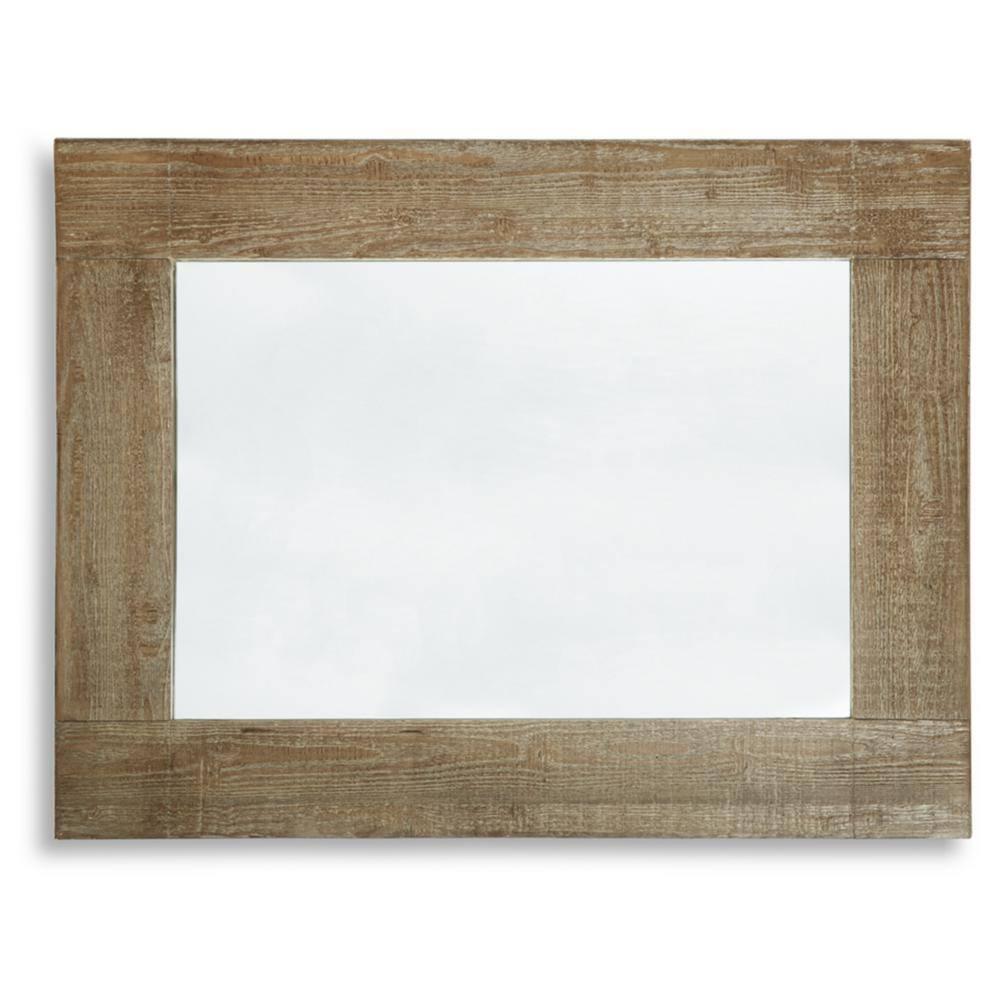 Signature Design by Ashley Casual Waltleigh Accent Mirror  Distressed Brown