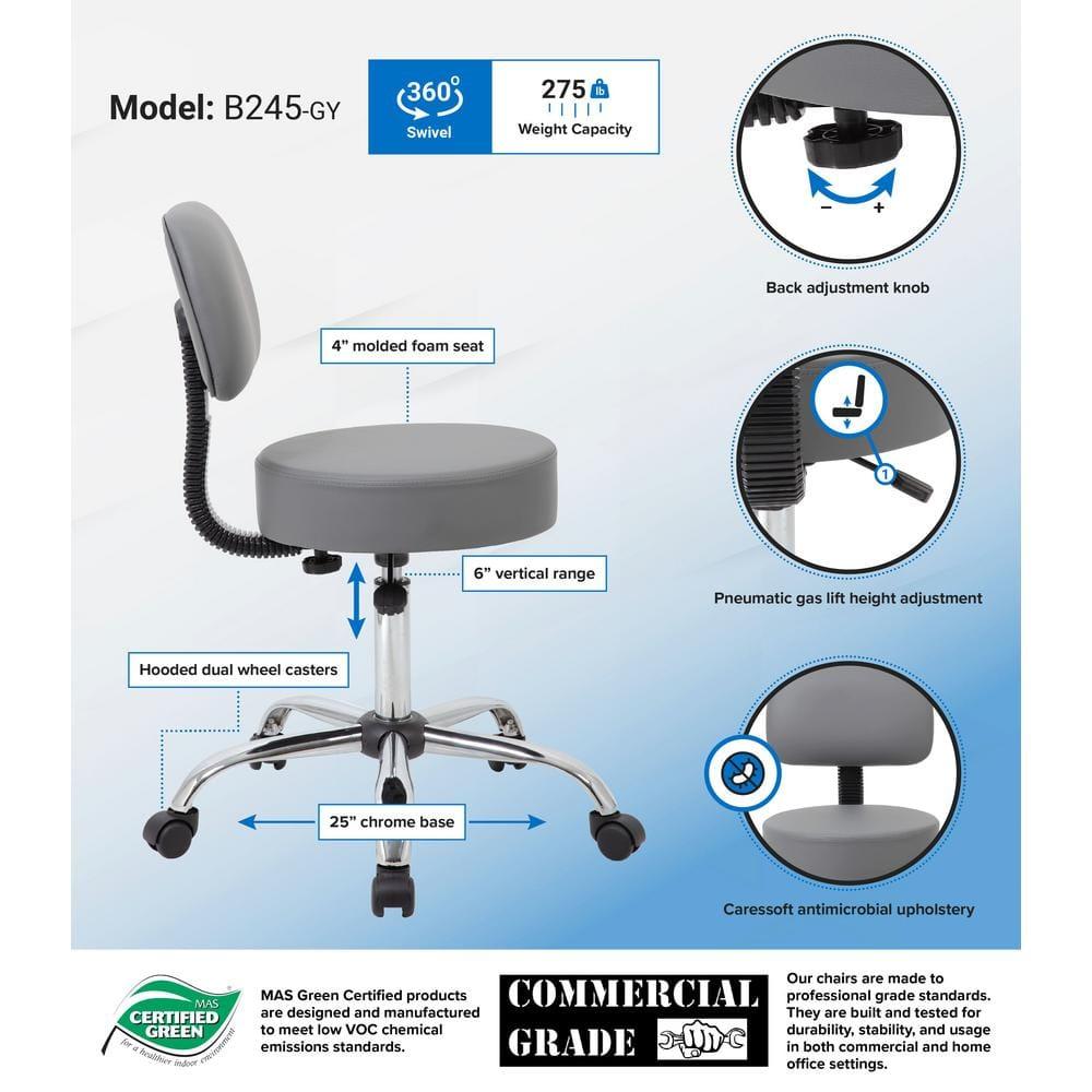Boss Office Products Vinyl Drafting Chair