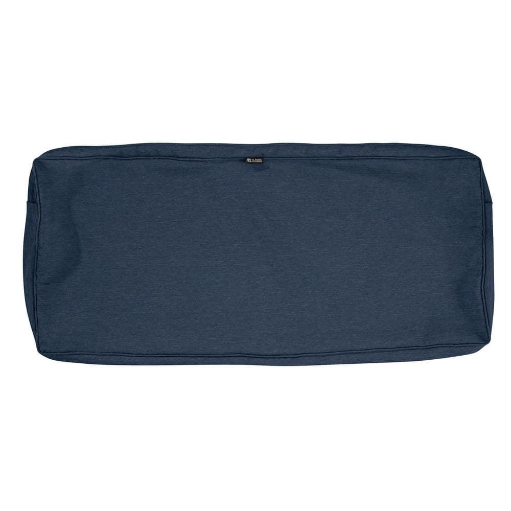 Classic Accessories Montlake FadeSafe Water-Resistant Patio Bench/Loveseat Cushion Cover, 48 x 18 x 3 inch, Heather Indigo