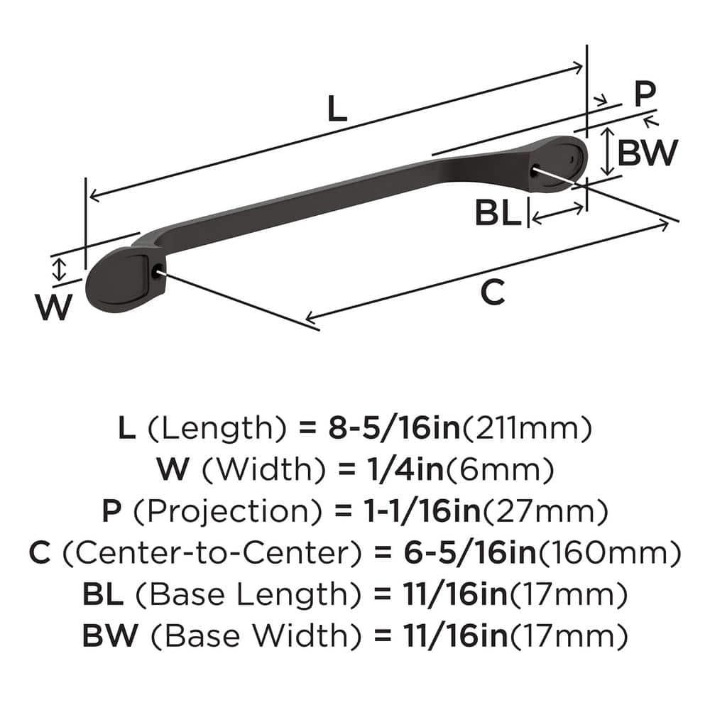 Ravino 6-5/16 in. (160mm) Classic Oil-Rubbed Bronze Arch Cabinet Pull