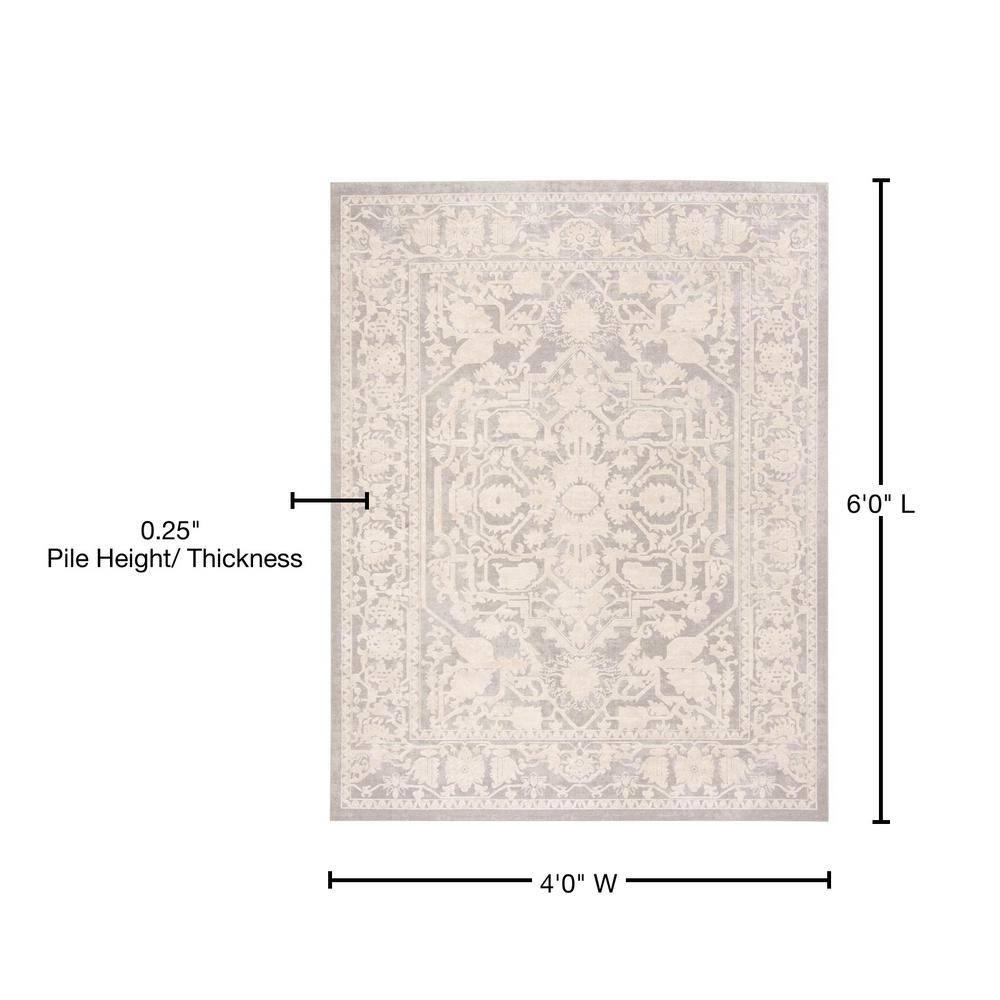 Reflection RFT665 Power Loomed Indoor Area Rug - Light Grey/Cream - 4'x6' - Safavieh.