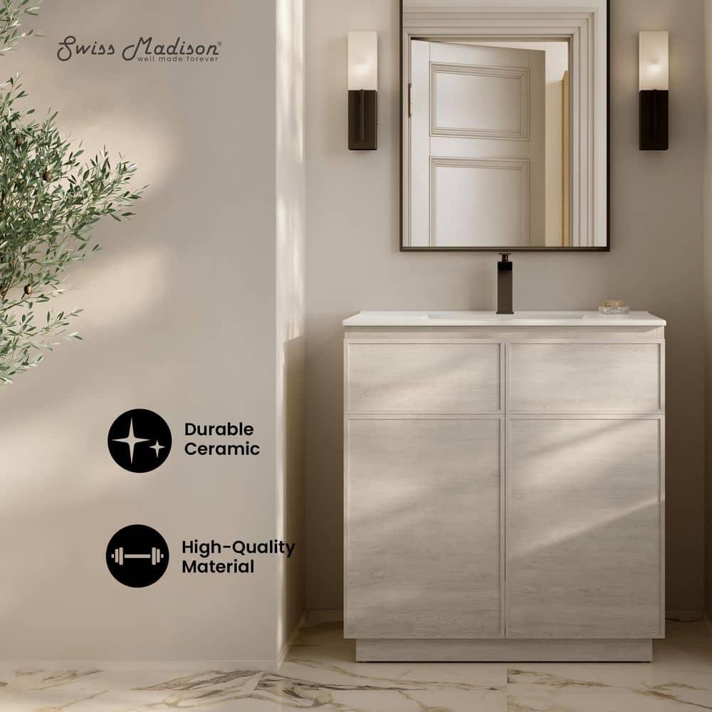 Swiss Madison St. Tropez 36" Freestanding Bathroom Vanity With Sink Top