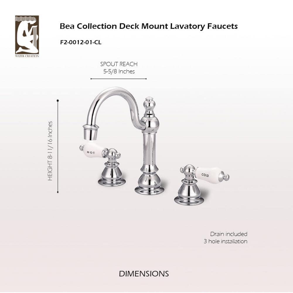 Vintage Widespread 2-handle Bathroom Faucet with Drain Assembly