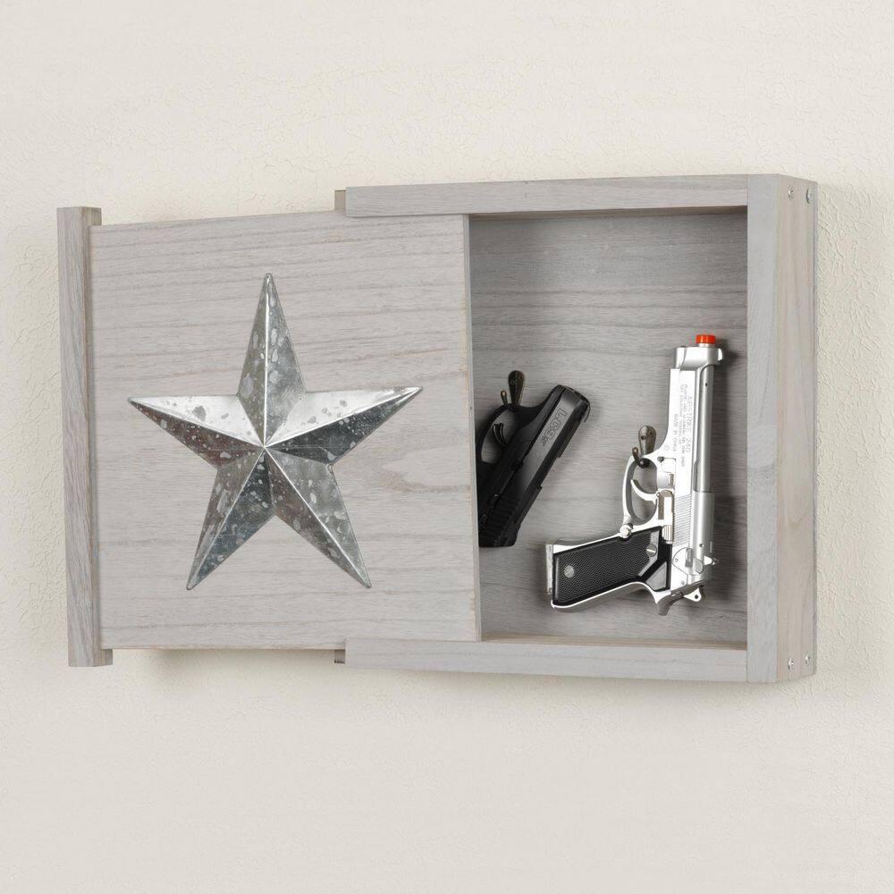OS Home and Office Furniture Wood Wall Hanging Cabinet in Distressed Gray