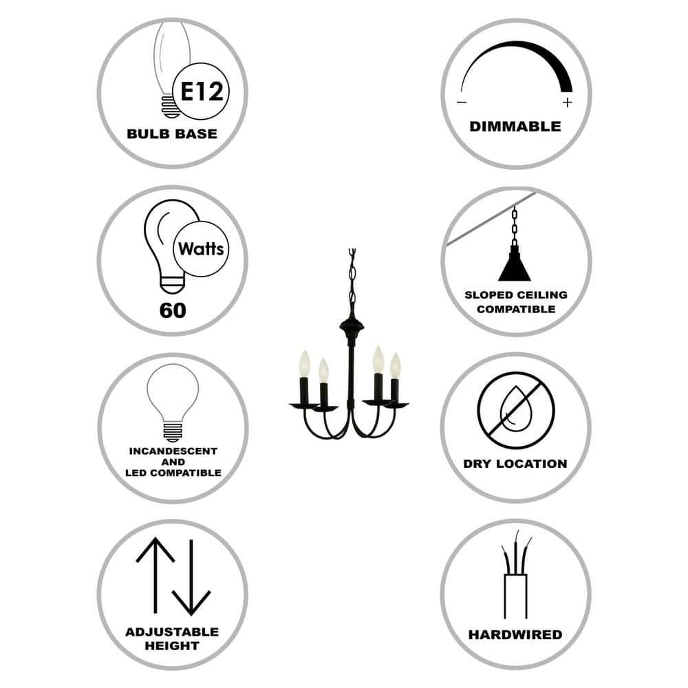 Trans Globe Lighting 9014 Traditional Four Light Up Lighting Mini Chandelier From The New