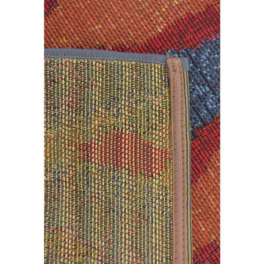 Unique Loom Outdoor Modern Collection Area Rug - Ikat (4' 1" x 6' 1" Rectangle Multi/Burgundy)