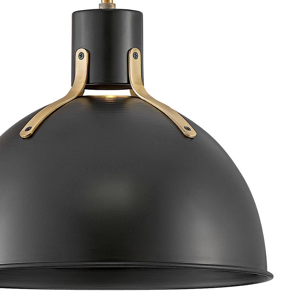 Satin Black 14" Bowl LED Pendant with Adjustable Height