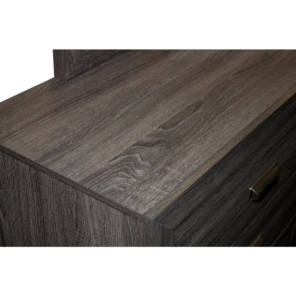 Rustic Wood Gray 3pc Bedroom Set in Eastern King with Dresser and Nightstand