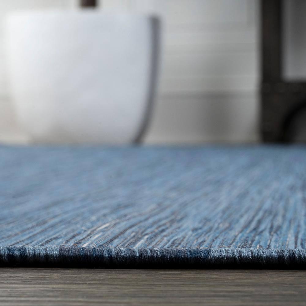 8'x10' Ethan Modern Flatweave Solid  Area Rug, Blue - JONATHAN Y
