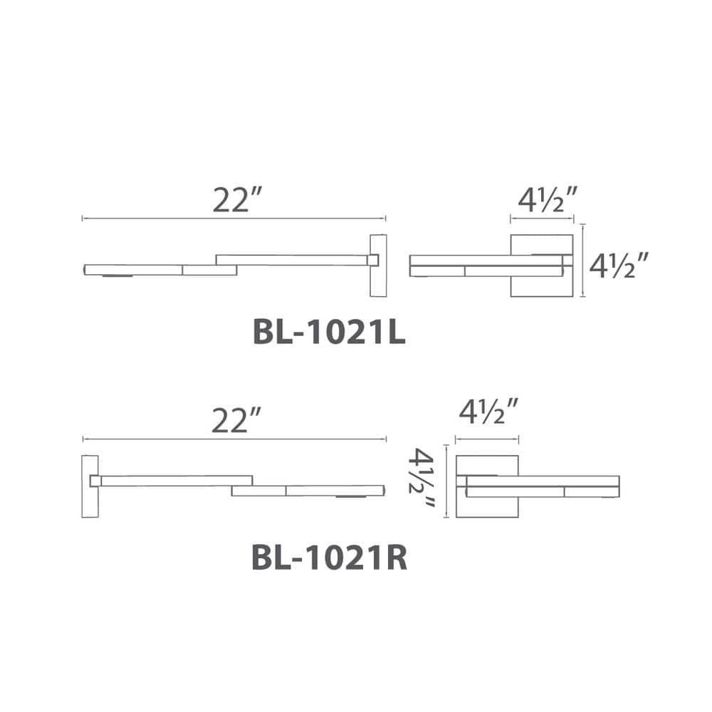 WAC Lighting Flip LED 3000K Right Contemporary Aluminum Swing Arm in Chrome