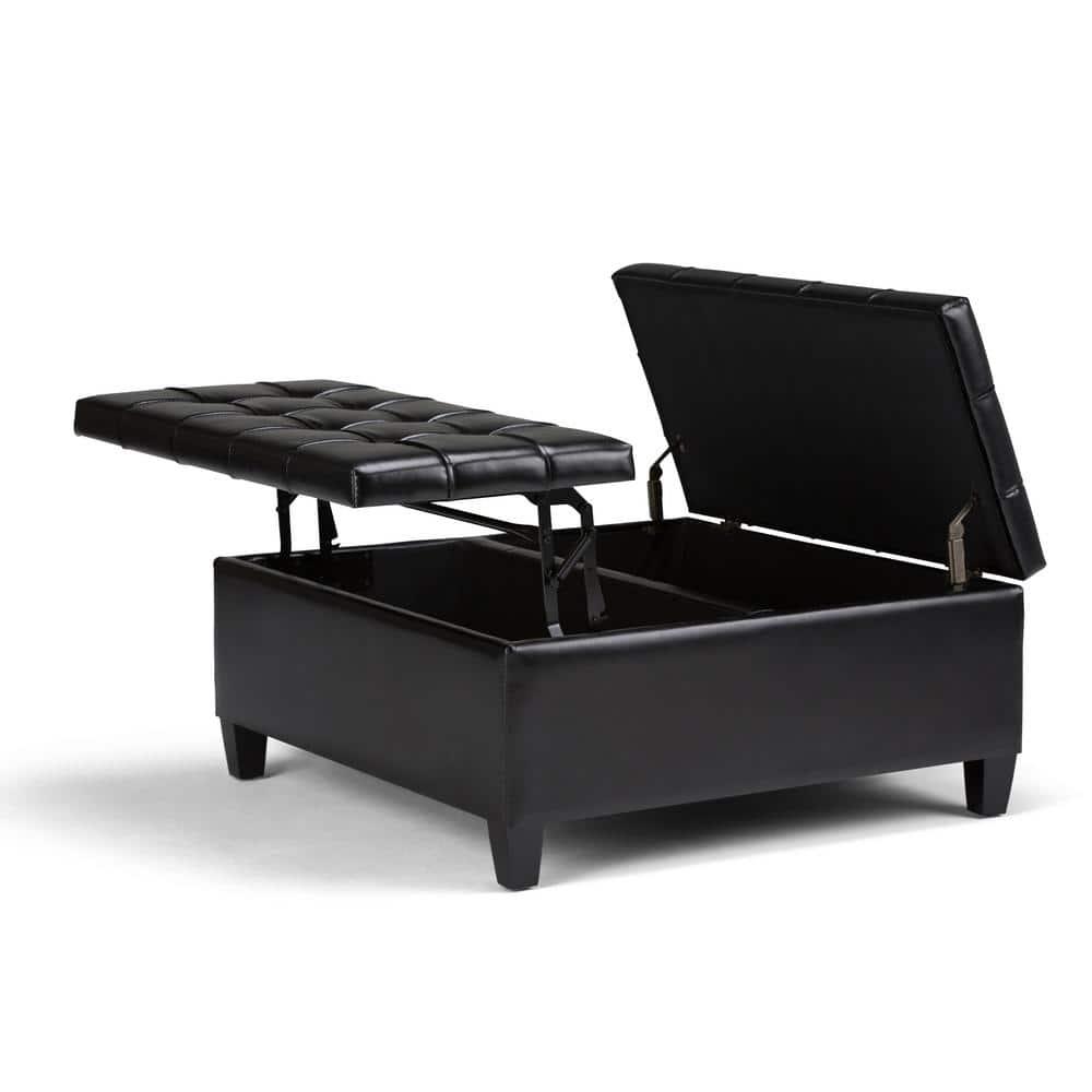Simpli Home Harrison Coffee Table Storage Ottoman