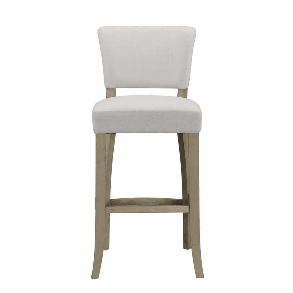 Glamour Home Aleck 29" Modern Fabric Bar Stools in Beige (Set of 2)