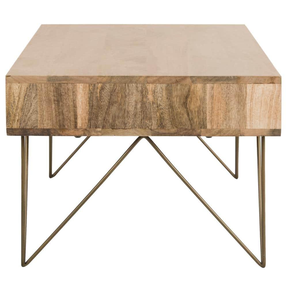 Marigold Coffee Table - Natural/Brass - Safavieh