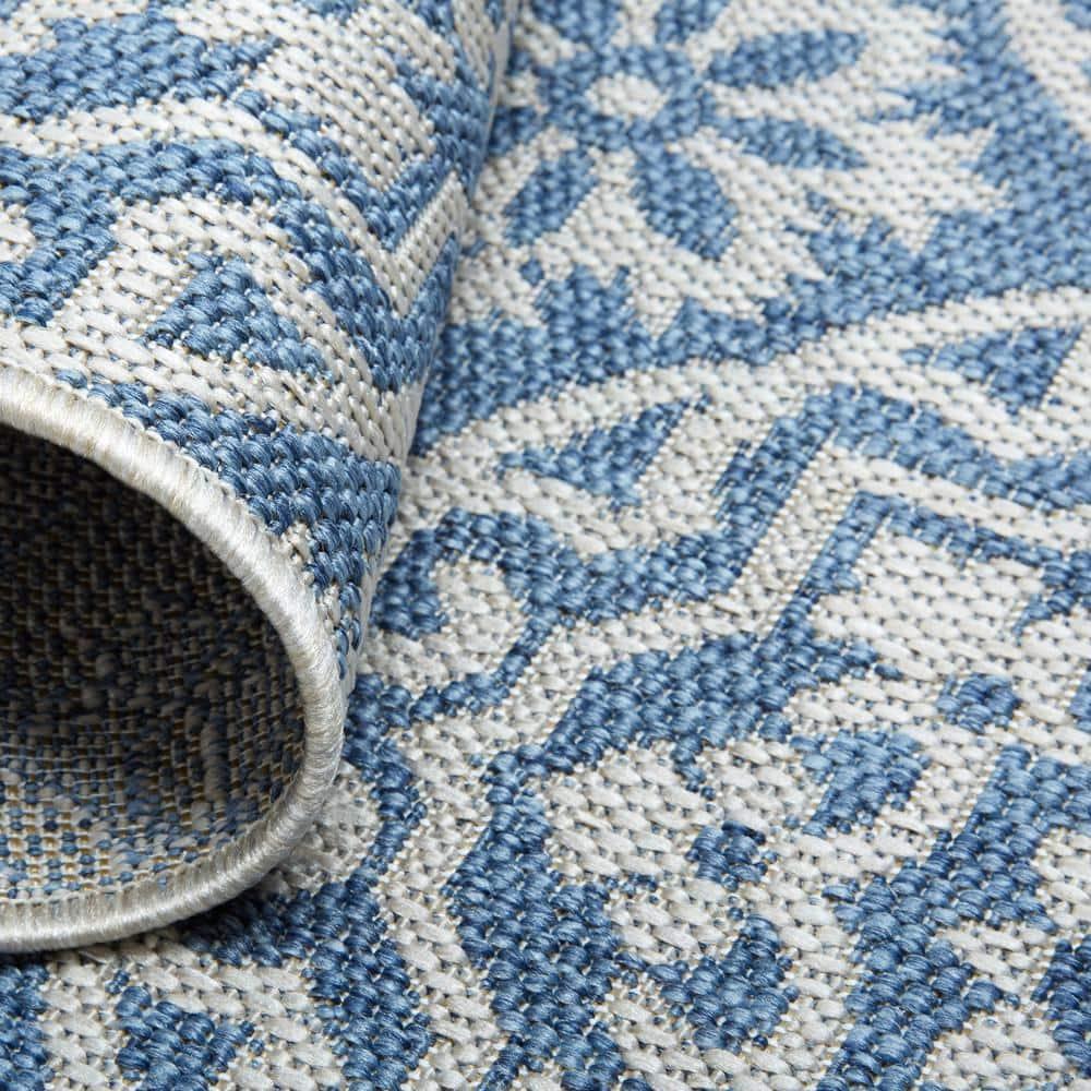 Nicole Miller New York Patio Country Danica Geometric Indoor/Outdoor Area Rug, Blue/Gray