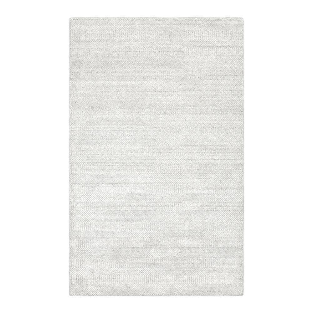 Ivory Elegance 8' x 10' Hand Loomed Wool-Viscose Blend Area Rug