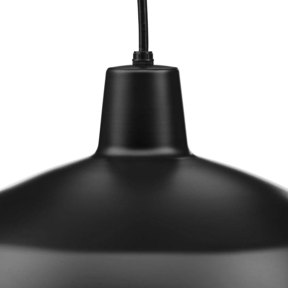 Progress Lighting, Sanabria, 1-Light, Pendant, Matte Black, Spun Metal Shade