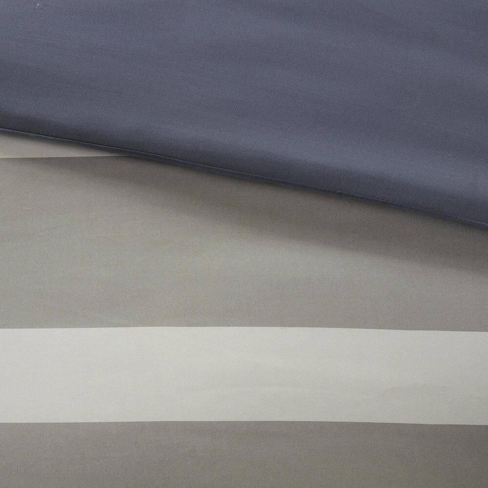 Marsden Blue/Gray Microfiber Striped Comforter Set with Bed Sheets