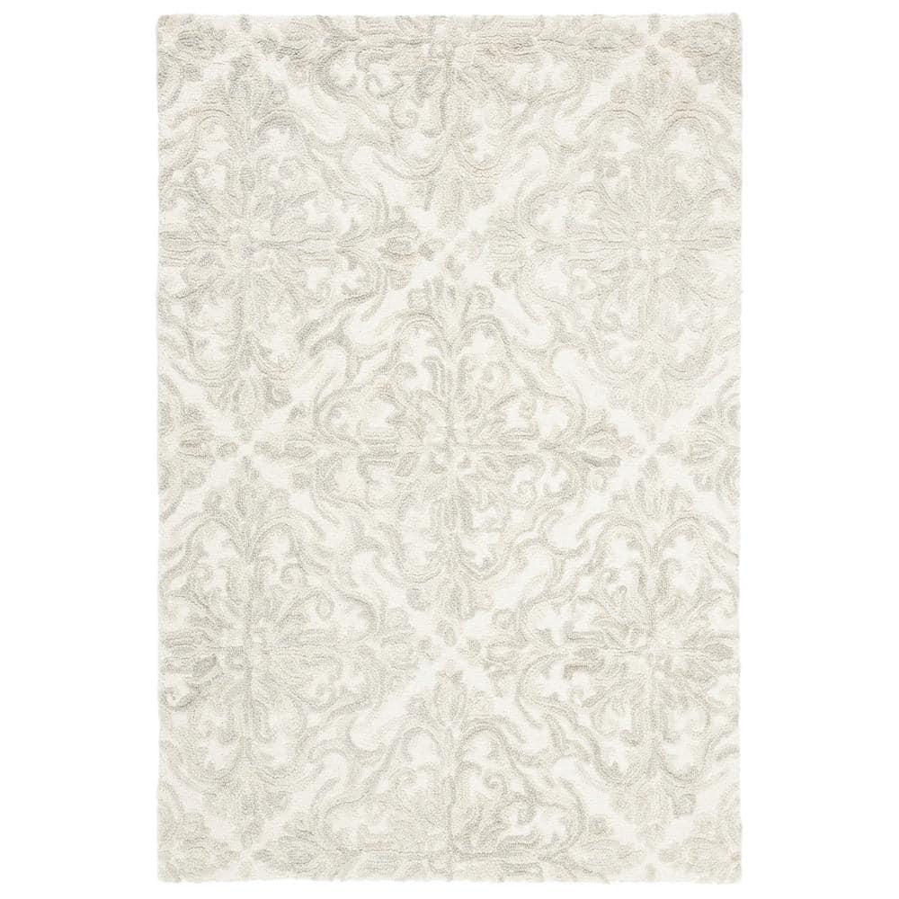 Blossom BLM103 Hand Tufted Area Rug - Ivory/Grey - 3'x5' - Safavieh.