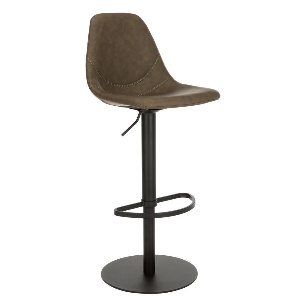 Sky Adjustable Swivel Barstool - BST3003 - Olive/Black - Safavieh