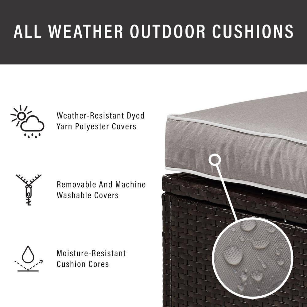 Palm Harbor 2pc Outdoor Wicker Seating Set with Gray Cushions - Two Outdoor Wicker Chairs - Crosley