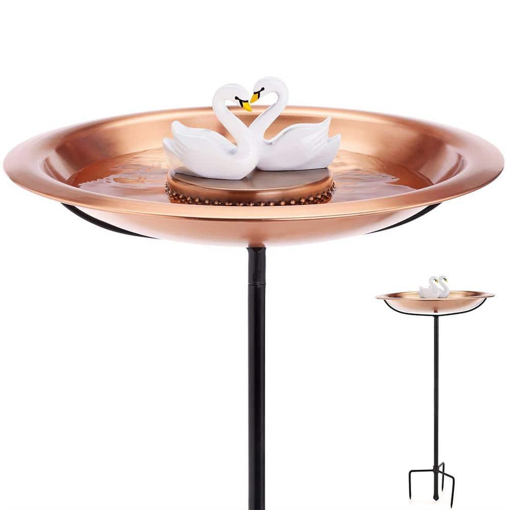 Good Directions 18" Copper Bird Bath with Swans