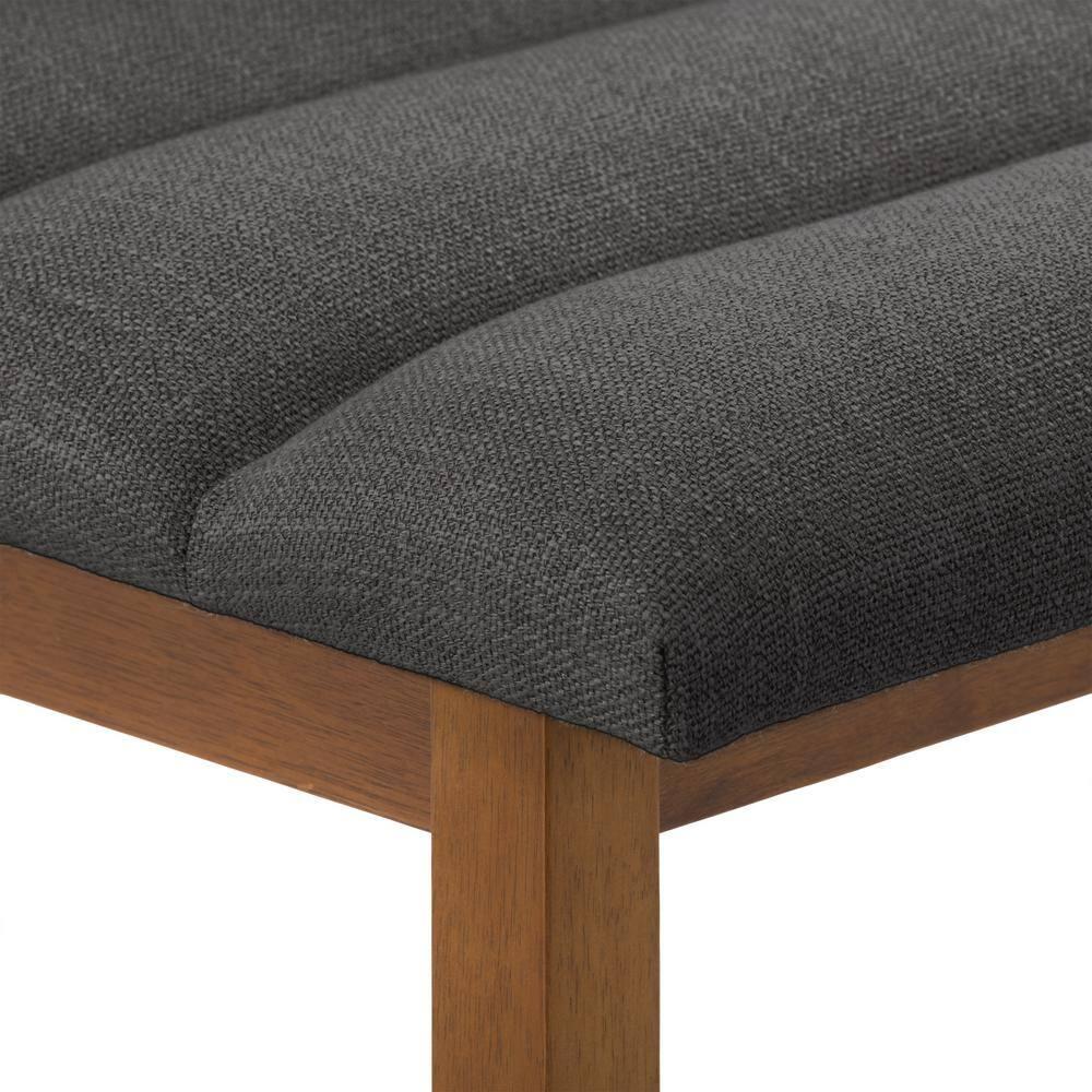 Lilibet Dark Gray Channel Tufted Fabric Counter Height Barstools - Set of 2