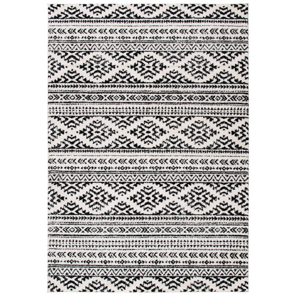 Tulum TUL272 Power Loomed Area Rug - Ivory/Black - 4'x6' - Safavieh.
