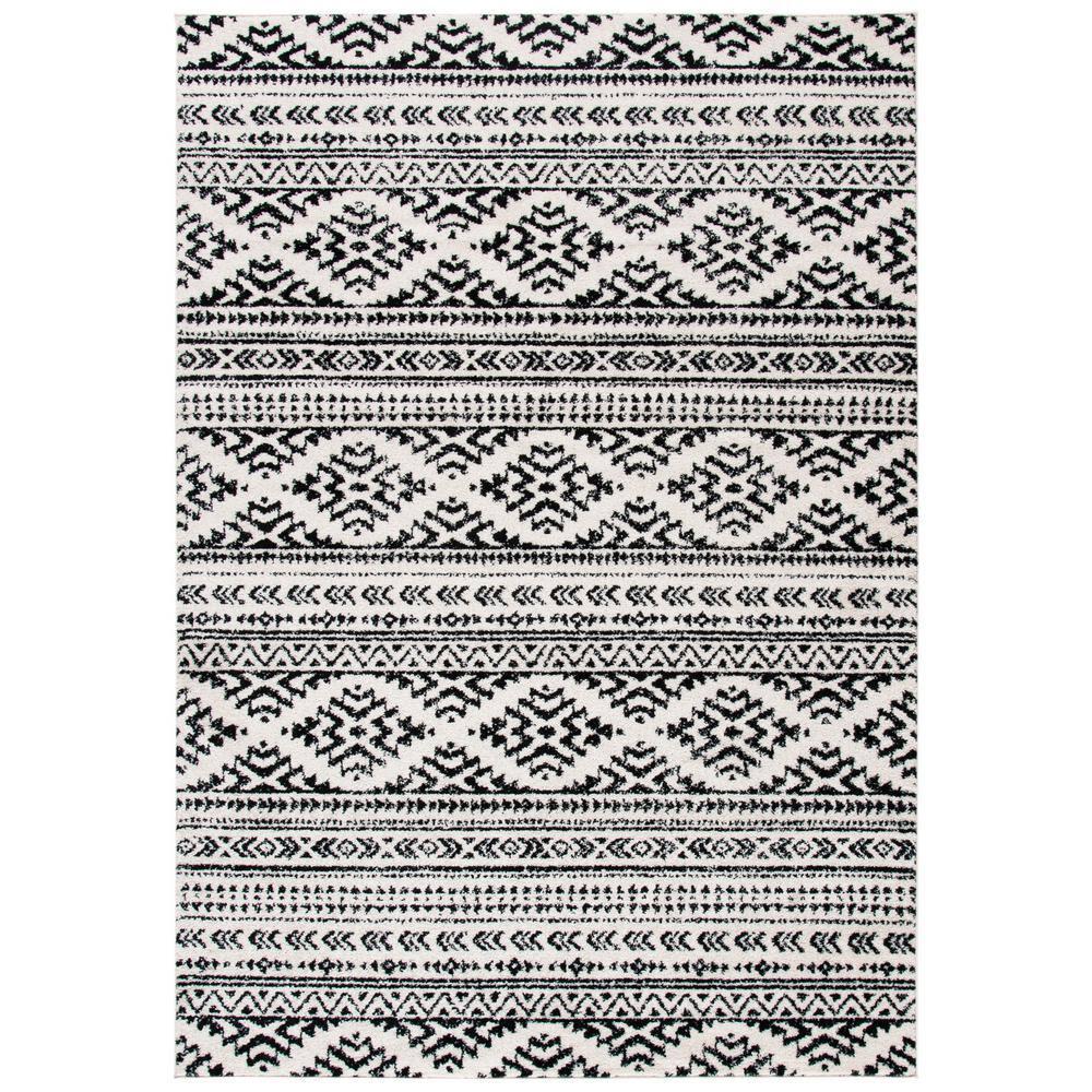 Tulum TUL272 Power Loomed Area Rug - Ivory/Black - 5'3"x7'6" - Safavieh.