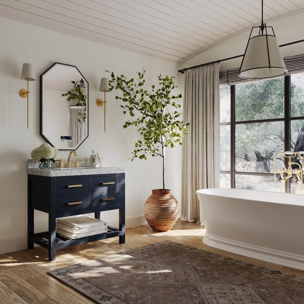 Carrie 36'' Single Bathroom Vanity with Carrara Marble Top