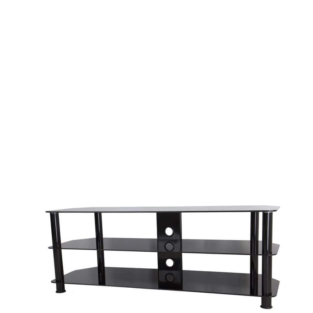 AVF Transitional Steel and Glass TV Stand for 39" to 60" TVs in Black