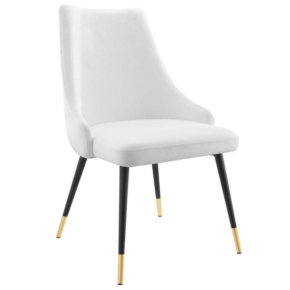 Modway Adorn 17.5" Tufted Performance Velvet Dining Side Chair in White