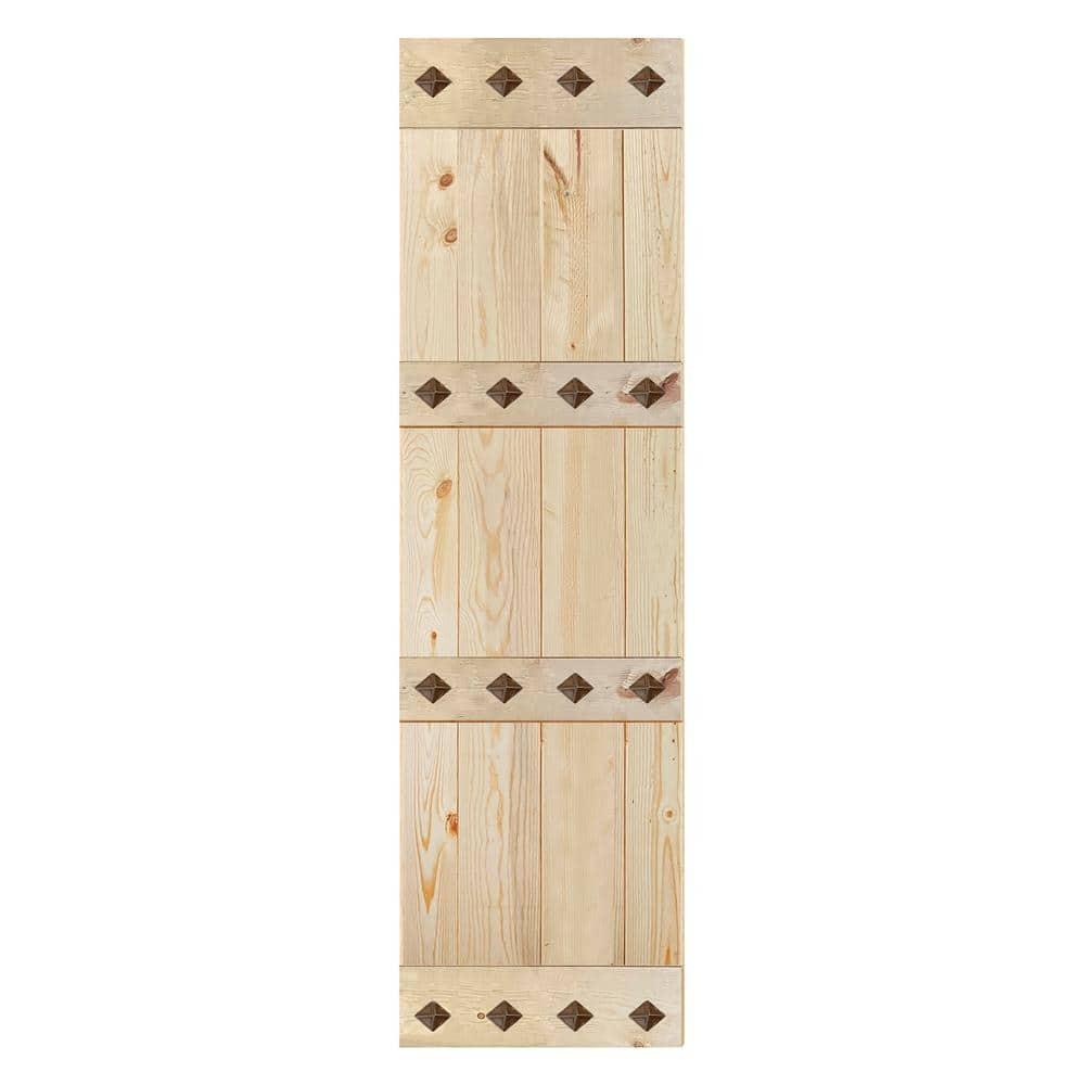 IsLife 84'' Solid Wood Paneled Matte without Installation Hardware Kit Barn Door