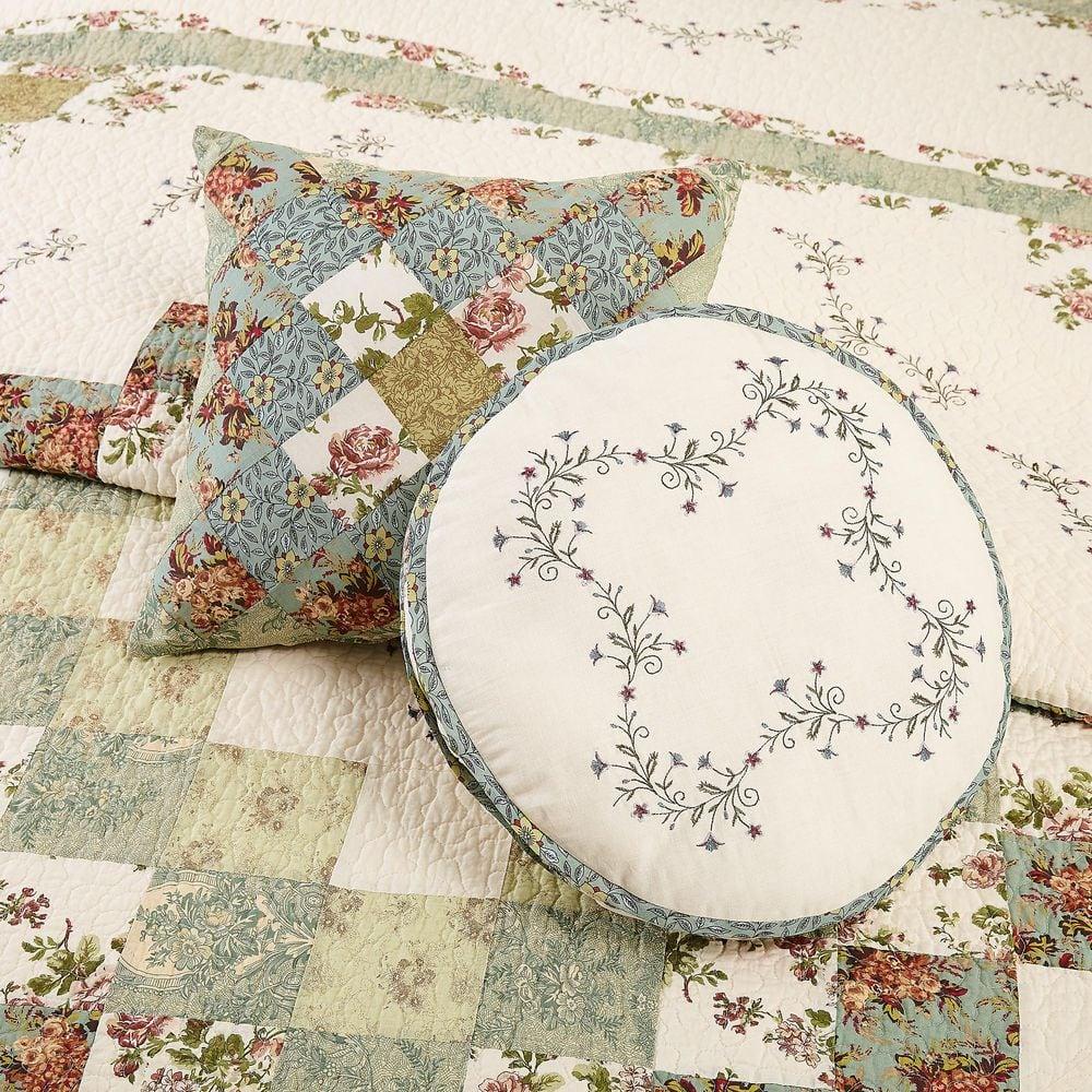 Patchwork Square Decorative Throw Pillow Olivia - Modern Heirloom
