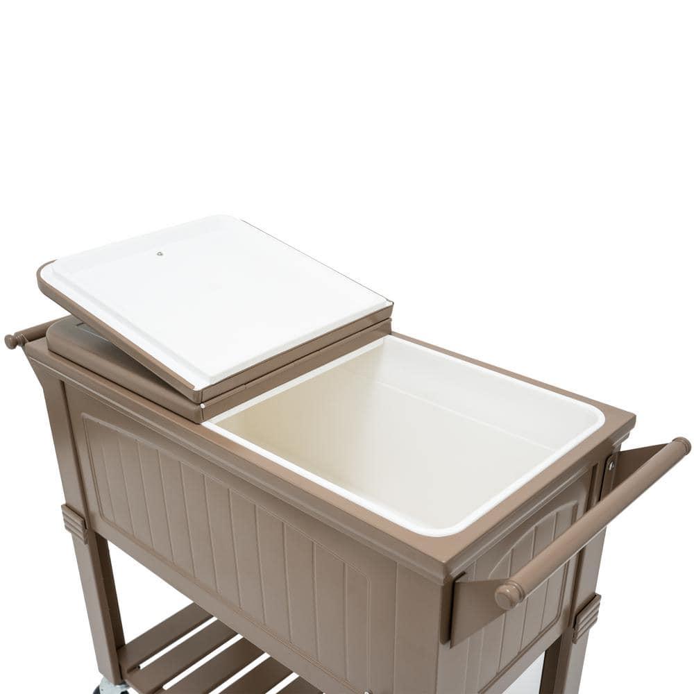 Permasteel 80 Qt. Furniture Style Rolling Patio Cooler