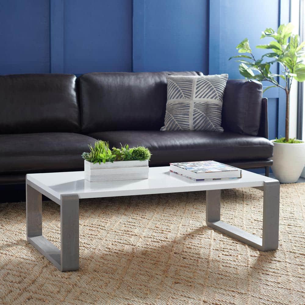 Bartholomewith Coffee Table - White/Grey - Safavieh