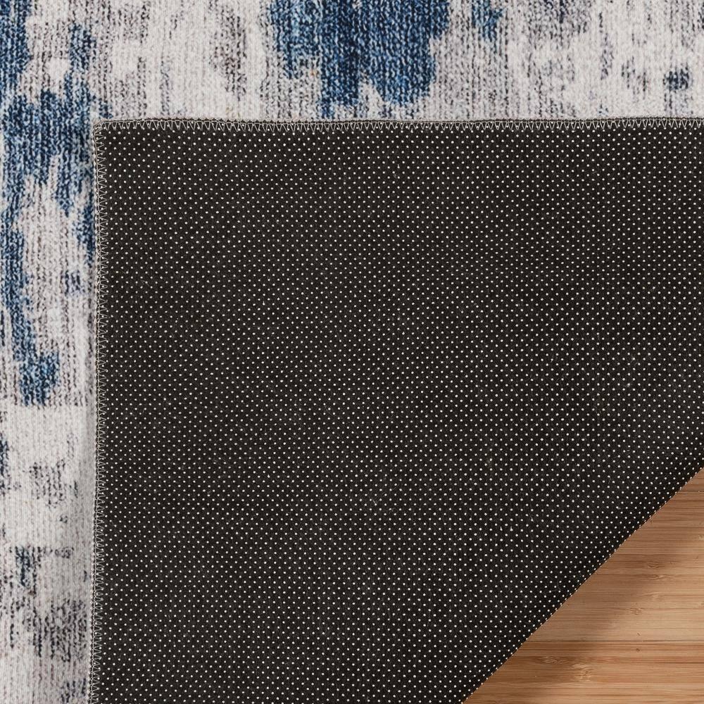 Gertmenian Gertmenian Crystal Print Cenis Blue Ivory Cream Washable Flat Pile Modern Abstract Indoor Area Rug