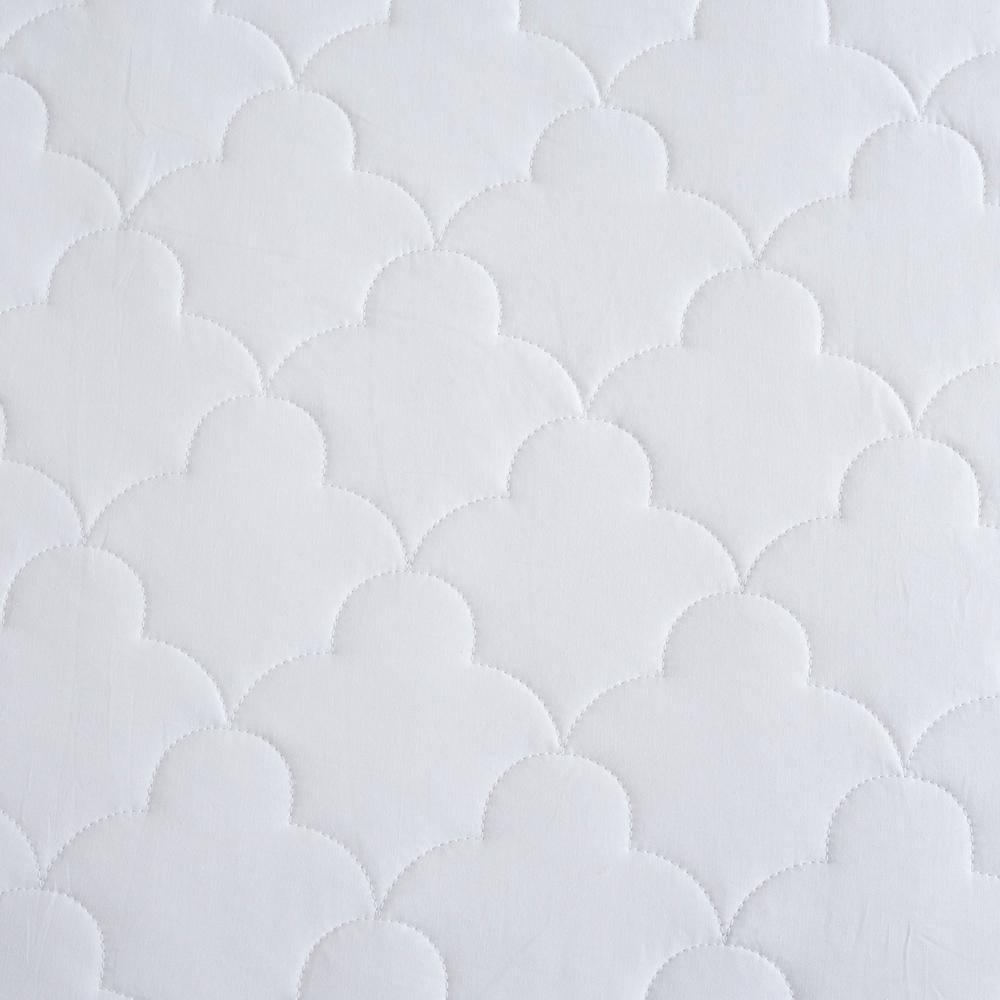 Sleep Philosophy Twin Extra Long All Natural Cotton Percale Quilted Mattress Pad White: Cooling, 135 Thread Count, OEKO-TEX Certified