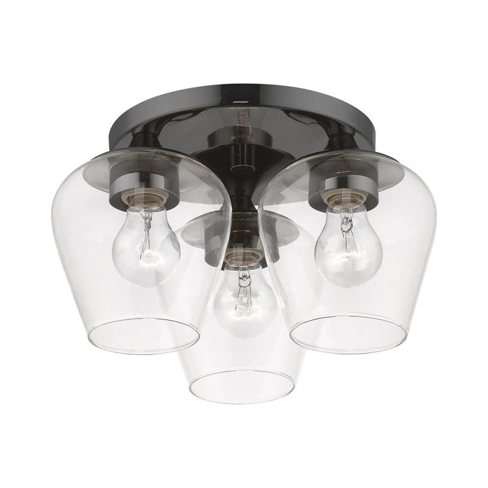 Livex Lighting Willow 3 - Light Flush Mount in  Black Chrome