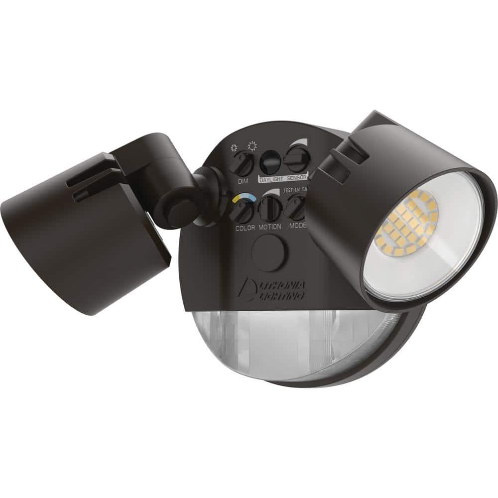 Lithonia Lighting 2 - Head Hardwired Dusk to Dawn Outdoor Security Flood Light with Motion Sensor