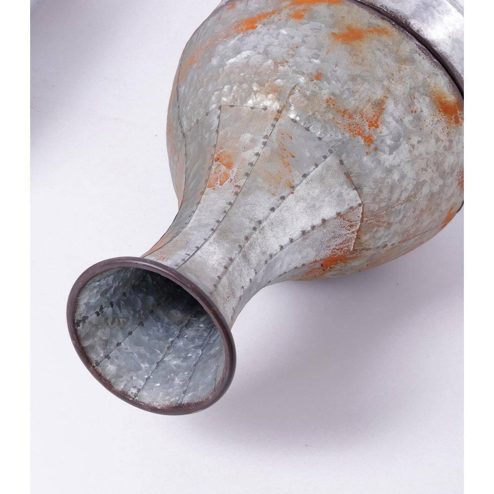 Vintiquewise 43" Rustic Farmhouse Style Galvanized Metal Floor Vase Decoration, Large