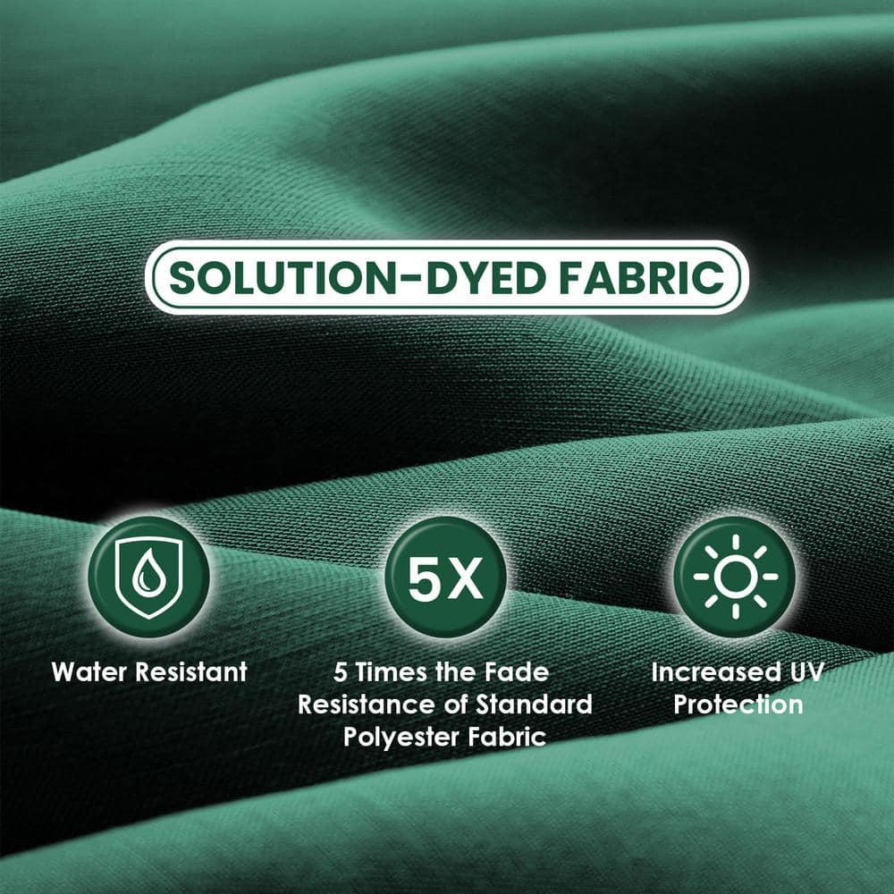 Sun-Ray 6.6x10 FT Rectangular Patio Umbrella with Push-Button Tilt and Hand Crank Canopy Lift, Table Umbrella with Solution Dyed Navy Fabric for Porch, Deck, Garden, and Swimming Pool, Hunter Green