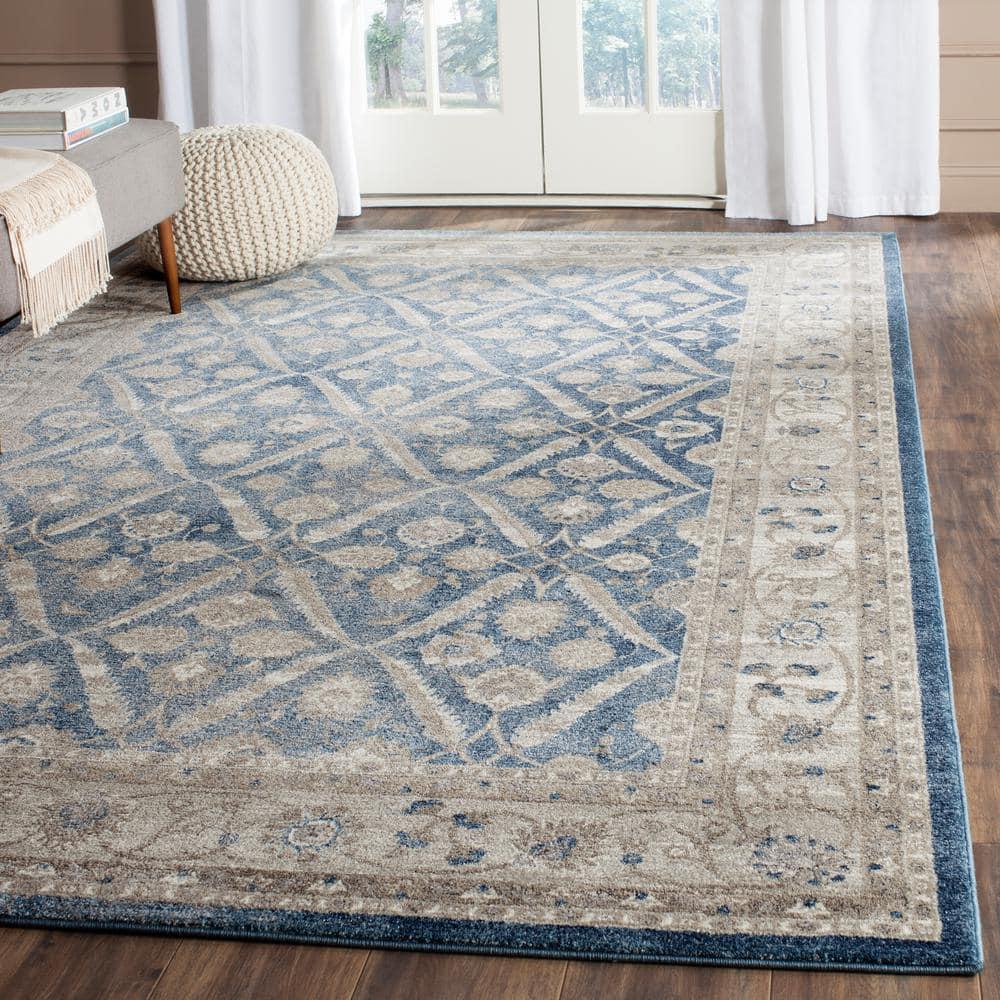 Sofia SOF378 Power Loomed Area Rug - Blue/Beige - 3'x5' - Safavieh.