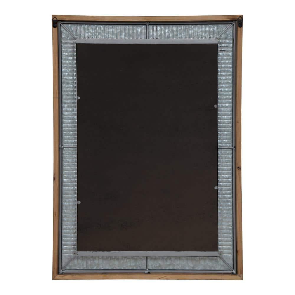 20" x 30" Rectangle Deely Wall Mirror Rustic Brown - Kate & Laurel All Things Decor