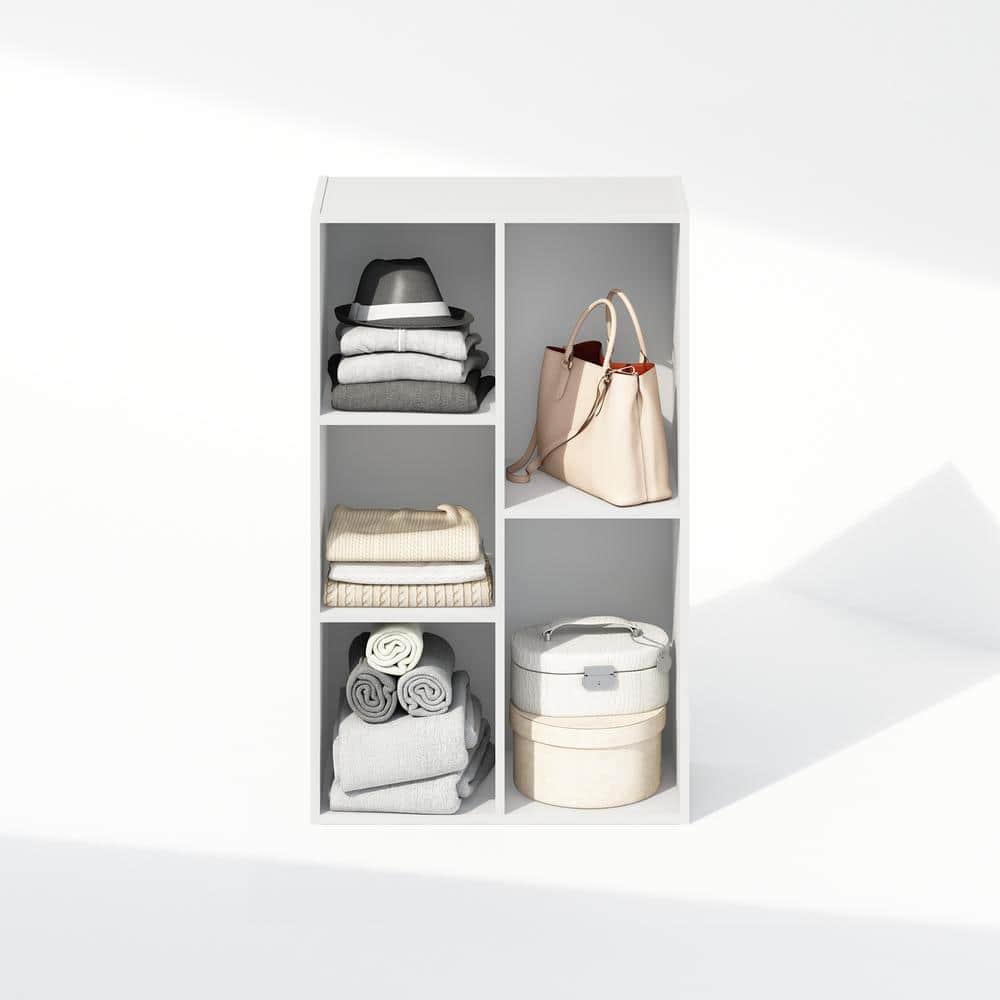 KINOFO 5-Cube Open Shelf Clothing & Closet Storage Organization, White