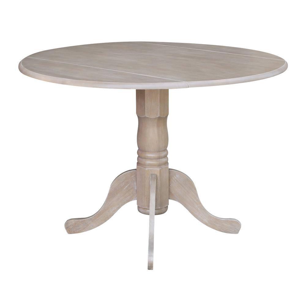 42" Mason Round Dual Drop Leaf Extendable Dining Table - International Concepts: Seats 4, Pedestal Base